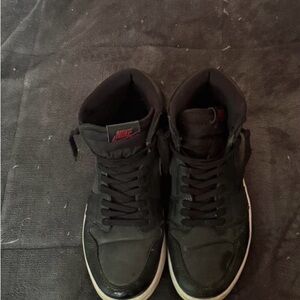 Nike Black and Red Men's High-Top Sneakers